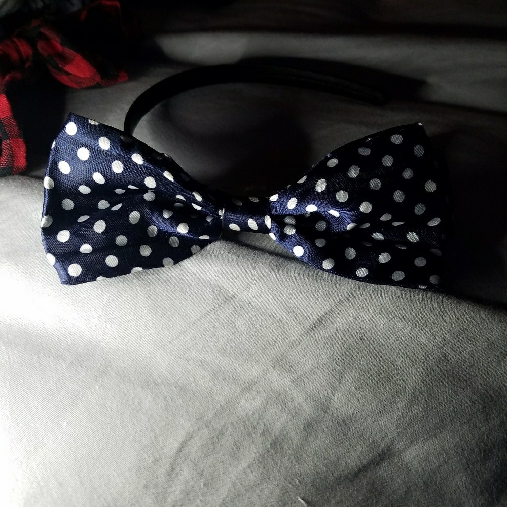 Blue pokadot Headband